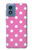 S2358 Rose à pois Etui Coque Housse pour Motorola Moto G Play 4G (2024)