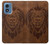 S2529 Leo Zodiaque Zodiaque marron Impression graphique Etui Coque Housse pour Motorola Moto G Play 4G (2024)