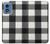 S2842 Noir et blanc Buffle motif de vérification Etui Coque Housse pour Motorola Moto G Play 4G (2024)