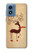 S3081 Bois Raindeer imprimé graphique Etui Coque Housse pour Motorola Moto G Play 4G (2024)