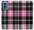 S3091 Motif rose à carreaux Etui Coque Housse pour Motorola Moto G Play 4G (2024)