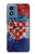 S3313 Croatie Drapeau graphique Football Millésime Etui Coque Housse pour Motorola Moto G Play 4G (2024)