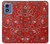 S3354 Rouge classique Bandana Etui Coque Housse pour Motorola Moto G Play 4G (2024)
