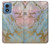 S3717 Imprimé graphique en marbre bleu pastel or rose Etui Coque Housse pour Motorola Moto G Play 4G (2024)