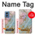 S3717 Imprimé graphique en marbre bleu pastel or rose Etui Coque Housse pour Motorola Moto G Play 4G (2024)
