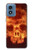 S3881 Crâne de feu Etui Coque Housse pour Motorola Moto G Play 4G (2024)