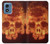 S3881 Crâne de feu Etui Coque Housse pour Motorola Moto G Play 4G (2024)
