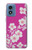 S3924 Fond rose fleur de cerisier Etui Coque Housse pour Motorola Moto G Play 4G (2024)
