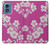 S3924 Fond rose fleur de cerisier Etui Coque Housse pour Motorola Moto G Play 4G (2024)