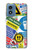 S3960 Collage d'autocollants de signalisation de sécurité Etui Coque Housse pour Motorola Moto G Play 4G (2024)
