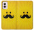 S1145 Soleil jaune Mustache Etui Coque Housse pour Motorola Moto G Power 5G (2024)