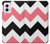 S1849 Rose Noir Chevron Zigzag Etui Coque Housse pour Motorola Moto G Power 5G (2024)