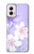 S2361 Fleurs blanches Violet Etui Coque Housse pour Motorola Moto G Power 5G (2024)