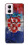 S3313 Croatie Drapeau graphique Football Millésime Etui Coque Housse pour Motorola Moto G Power 5G (2024)