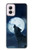 S3693 Pleine lune du loup blanc sinistre Etui Coque Housse pour Motorola Moto G Power 5G (2024)
