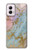 S3717 Imprimé graphique en marbre bleu pastel or rose Etui Coque Housse pour Motorola Moto G Power 5G (2024)