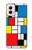 S3814 Composition de dessin au trait Piet Mondrian Etui Coque Housse pour Motorola Moto G Power 5G (2024)