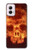S3881 Crâne de feu Etui Coque Housse pour Motorola Moto G Power 5G (2024)