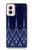 S3950 Motif textile thaïlandais bleu Etui Coque Housse pour Motorola Moto G Power 5G (2024)