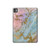 S3717 Imprimé graphique en marbre bleu pastel or rose Etui Coque Housse pour iPad Pro 11 (2024)