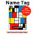 S3814 Composition de dessin au trait Piet Mondrian Etui Coque Housse pour iPad Pro 11 (2024)