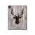 S2505 Tête de Renne Vieux bois Texture graphique Etui Coque Housse pour iPad Pro 13 (2024,2025)