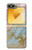 S3717 Imprimé graphique en marbre bleu pastel or rose Etui Coque Housse pour Samsung Galaxy Z Flip 6, Flip 7 FE