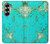 S2377 Turquoise Texture Motif imprimé Gemme Etui Coque Housse pour Samsung Galaxy Z Fold 6