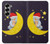 S2849 Mignon Lune Nuit Sleepy Chouette Etui Coque Housse pour Samsung Galaxy Z Fold 6