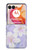 S2361 Fleurs blanches Violet Etui Coque Housse pour Motorola Razr 50 Ultra