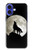 S1981 Loup hurlant à la lune Etui Coque Housse pour iPhone 16