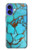 S2685 Aqua Turquoise imprimé graphique Gemme Etui Coque Housse pour iPhone 16