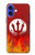S2803 Feu Rouge Diable Lance Symbole Etui Coque Housse pour iPhone 16