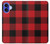 S2931 Rouge Buffle motif de vérification Etui Coque Housse pour iPhone 16