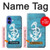S3053 Marin Blue Anchor Etui Coque Housse pour iPhone 16