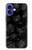 S3153 Noir Roses Etui Coque Housse pour iPhone 16