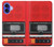 S3204 Rouge Cassette Recorder graphique Etui Coque Housse pour iPhone 16