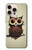 S0360 café Chouette Etui Coque Housse pour iPhone 16 pro