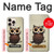 S0360 café Chouette Etui Coque Housse pour iPhone 16 pro