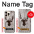 S2505 Tête de Renne Vieux bois Texture graphique Etui Coque Housse pour iPhone 16 pro
