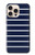 S2767 Marine rayé blanc Etui Coque Housse pour iPhone 16 pro