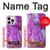 S2907 Violet Turquoise Pierre Etui Coque Housse pour iPhone 16 pro