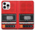 S3204 Rouge Cassette Recorder graphique Etui Coque Housse pour iPhone 16 pro