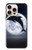 S3510 Dauphin Lune Nuit Etui Coque Housse pour iPhone 16 pro