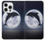 S3510 Dauphin Lune Nuit Etui Coque Housse pour iPhone 16 pro