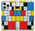 S3814 Composition de dessin au trait Piet Mondrian Etui Coque Housse pour iPhone 16 pro