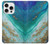 S3920 Couleur bleu océan abstrait émeraude mélangée Etui Coque Housse pour iPhone 16 pro