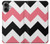 S1849 Rose Noir Chevron Zigzag Etui Coque Housse pour iPhone 16 plus
