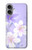 S2361 Fleurs blanches Violet Etui Coque Housse pour iPhone 16 plus