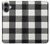S2842 Noir et blanc Buffle motif de vérification Etui Coque Housse pour iPhone 16 plus